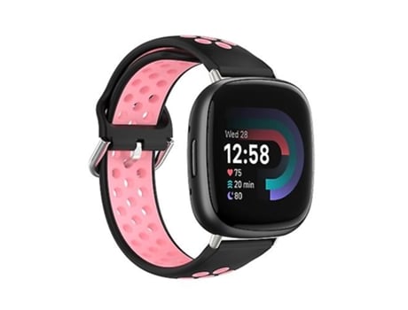 Correa Smartwatch Para Fitbit Versa 4 Negro-Rosa VENISYMLIS