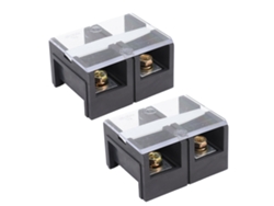 2 Piezas Terminal Block De Barrera De Cable Doble Fila 600v 100a Hierro Fijo Con Tapa Negra 2 Posiciones (1002)