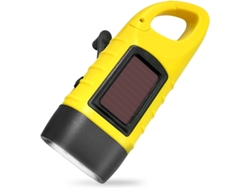 Linterna LED solar recargable con manivela, ideal para senderismo, camping y senderos, Tommy01