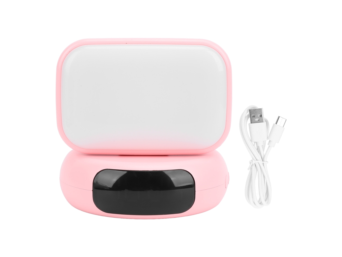 Luz Nocturna Led Con Altavoz Bluetooth, Despertador, 3 Niveles De Brillo, Rotación De 270°, Color Rosa.