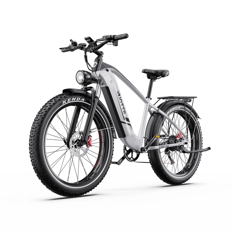 Bicicleta eléctrica Duotts F26 Lite, 500 W, 48 V, 18 Ah, neumáticos de 26 x 4,0 pulgadas, control por aplicación, velocidad máxima de 50 km/h, Shimano de 7 velocidades.