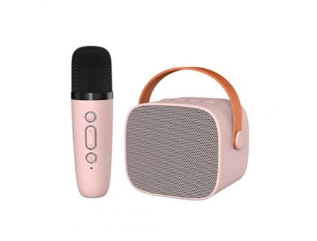 Altavoz Bluetooth Máquina de karaoke portátil con micrófono inalámbrico, reproductor de música Mp3 para niños y niñas, regalo rosa 1 a 1