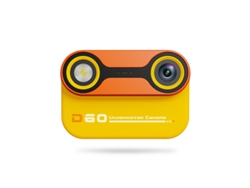 Mini cámara D60 resistente al agua con pantalla HD de 2,4 pulgadas, color amarillo