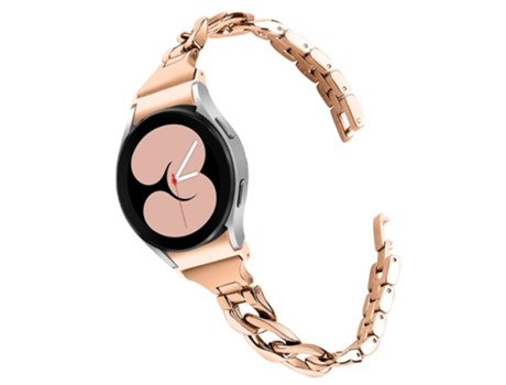 Correa de acero inoxidable cadena clásica para Samsung Galaxy Watch4 Active 40mm/44mm/Watch4 Classic 42mm/46mm - oro rosa