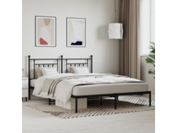Estructura Cama Sin Colchón Con Cabecero Metal Negro 160x200 Cm
