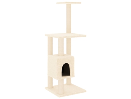vidaXL Rascador para gatos con postes de sisal crema 104 cm
