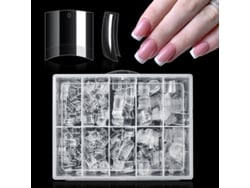 500 Puntas De Uñas Cortas Para Uñas Acrílicas, Puntas Postizas Artificiales Transparentes Con Caja.