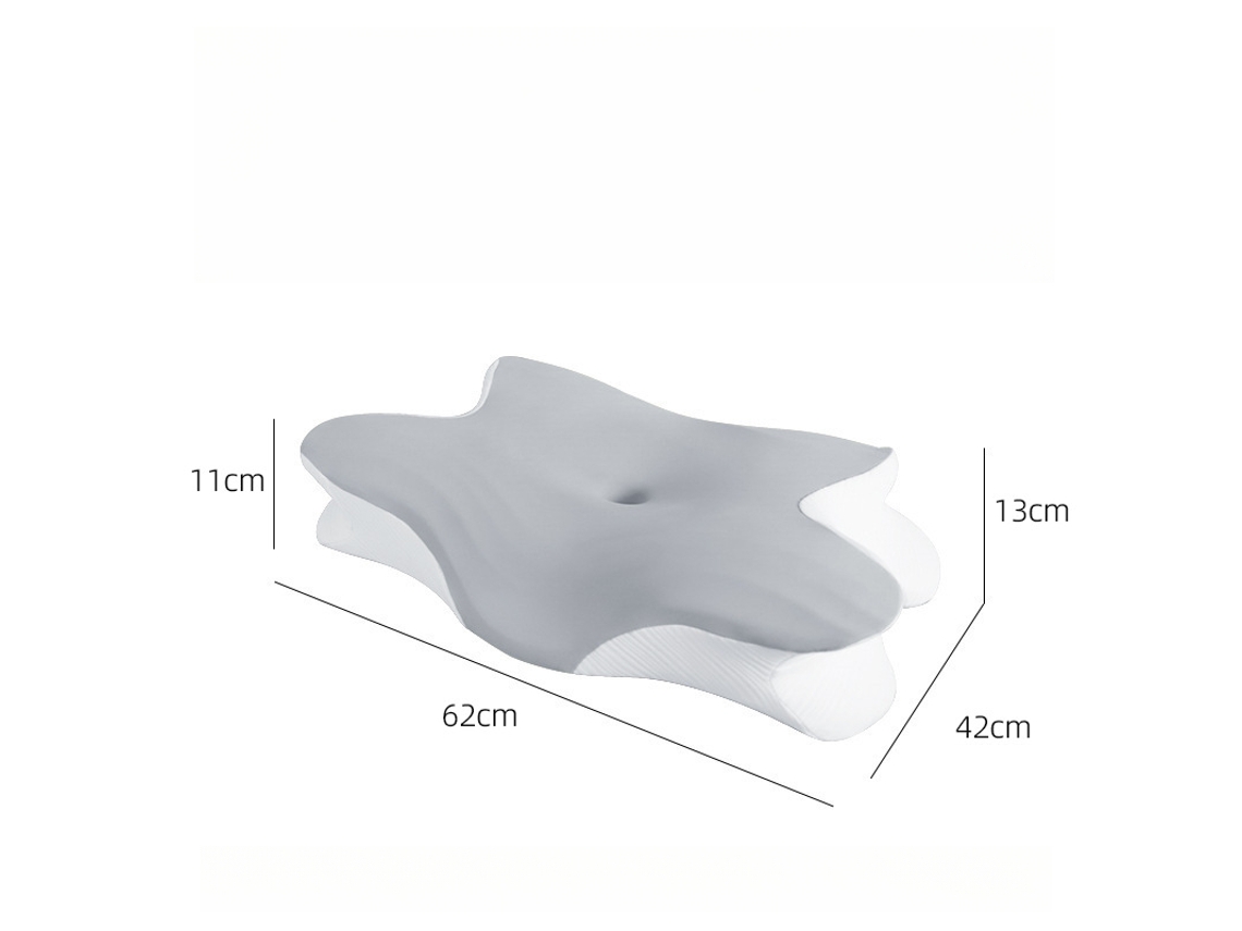 Almohada Para El Cuello Ergonómica De Seda Helada Transpirable Con Espuma Viscoelástica Para Dormir (gris) Cuich