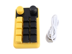 Teclado Mecánico Programable De Una Sola Mano Con 12 Teclas, Doble Perilla E Interruptores Rgb Rojos Para Juegos Y Uso De Oficina.