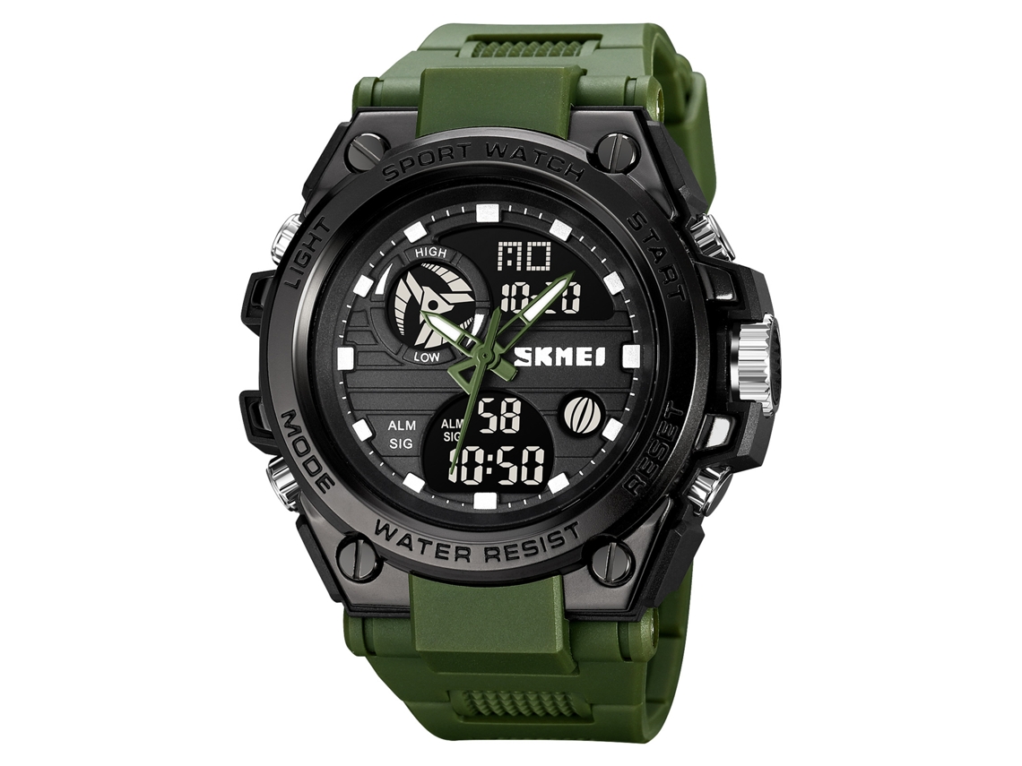 Reloj Multifuncional Skmei 2031 Para Hombre Con Doble Pantalla Y Cronógrafo, Resistente Al Agua Hasta 3 Atm.