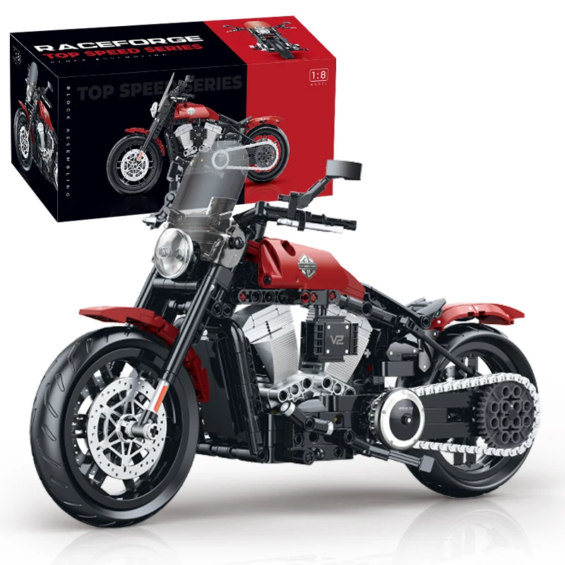 (542 Piezas) Nuevo Set De Construcción De Bloques De Motocicleta Moc (motocicleta A Escala 1:8)
