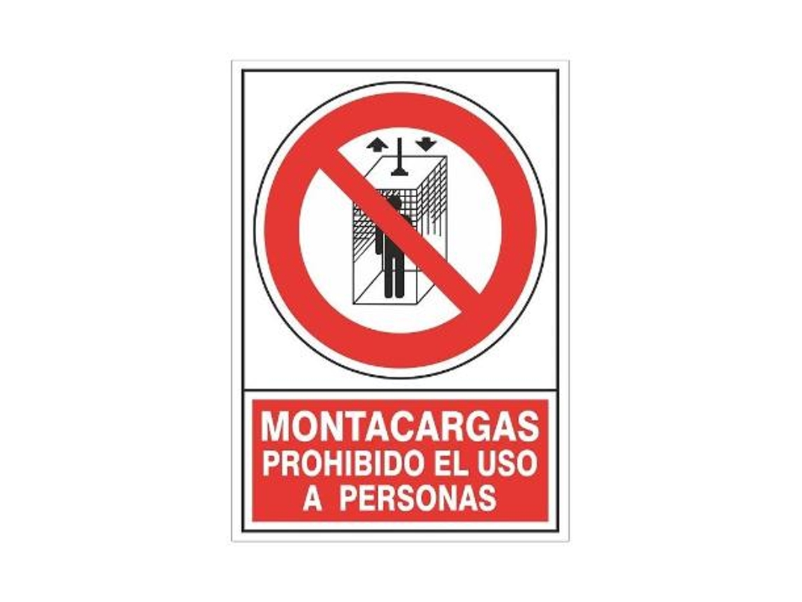 Señal 428 plast.345x245mont.pr.us.pers montacargas prohibido el uso a personas