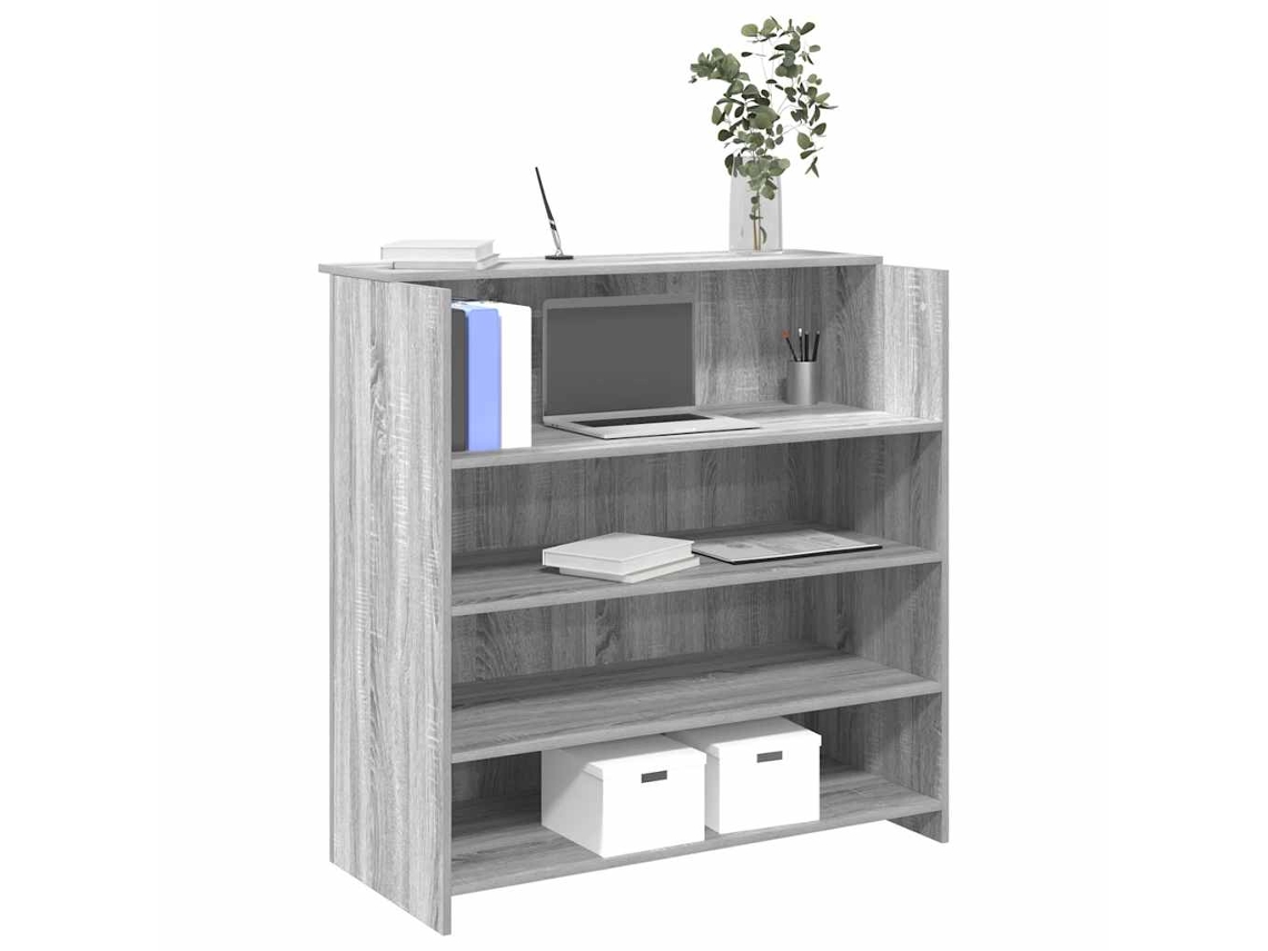 Mostrador de recepción 100x50x103,5 cm, derivado de madera, gris, Sonoma