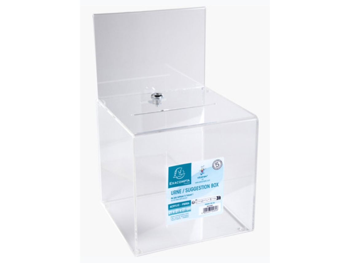 Caja Promocional EXACOMPTA en Acrílico con Cerradura y Transparente