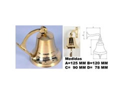 Campana laton brillo 150 mm con badajo+cuerda+2 tornillos
