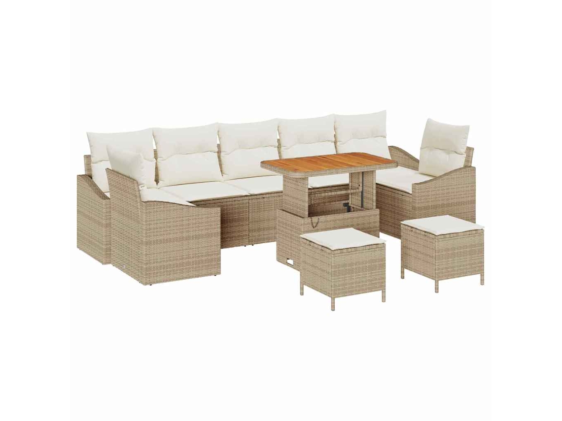 Maison Exclusive - Conjunto De Sofás De Jardín Con Cojín 10 Pcs Beige Poliratán