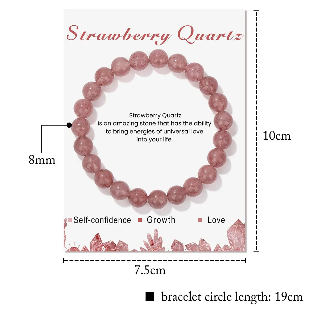 Pulsera De Hematita Magnética Natural (cuarzo Fresa, 21 Cm), Joyería Para Meditación De Chakras.