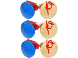 Juego De 6 Castañuelas De Madera Para Niños Y Niñas Instrumentos Musicales Educativo Para El Desa...