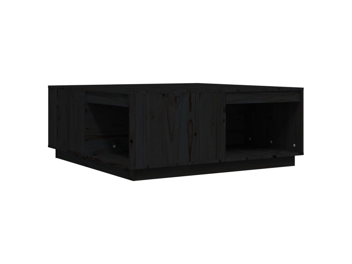 Mesa de centro MAISON EXCLUSIVE negra de madera maciza de pino (100x101x40,5 cm)