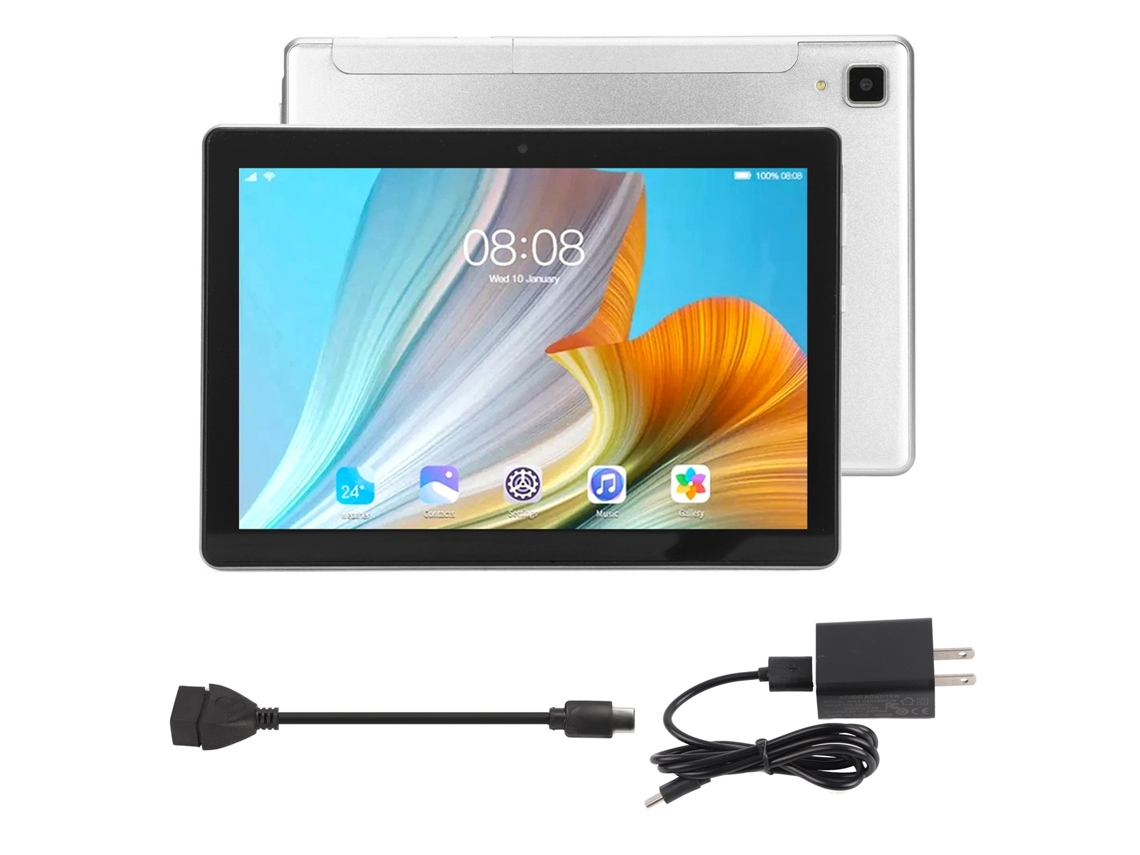 Tableta de 8,1 pulgadas, 5 GB, 4 GB/64 GB, 8 colores, 6000 mAh, gris plata, Android 12, luz dorada
