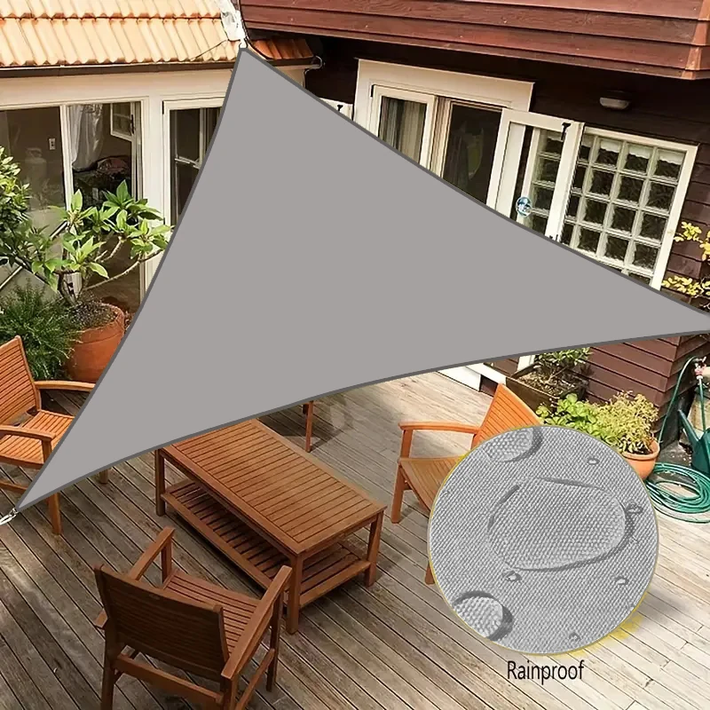 (gris, 3,6x3,6x3,6 M) Toldo Triangular, Impermeable, Con Protección Uv, Apto Para Patios Exteriores.