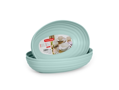 Juego de 3 Bandejas PLASTIC FORTE (Verde -1L)