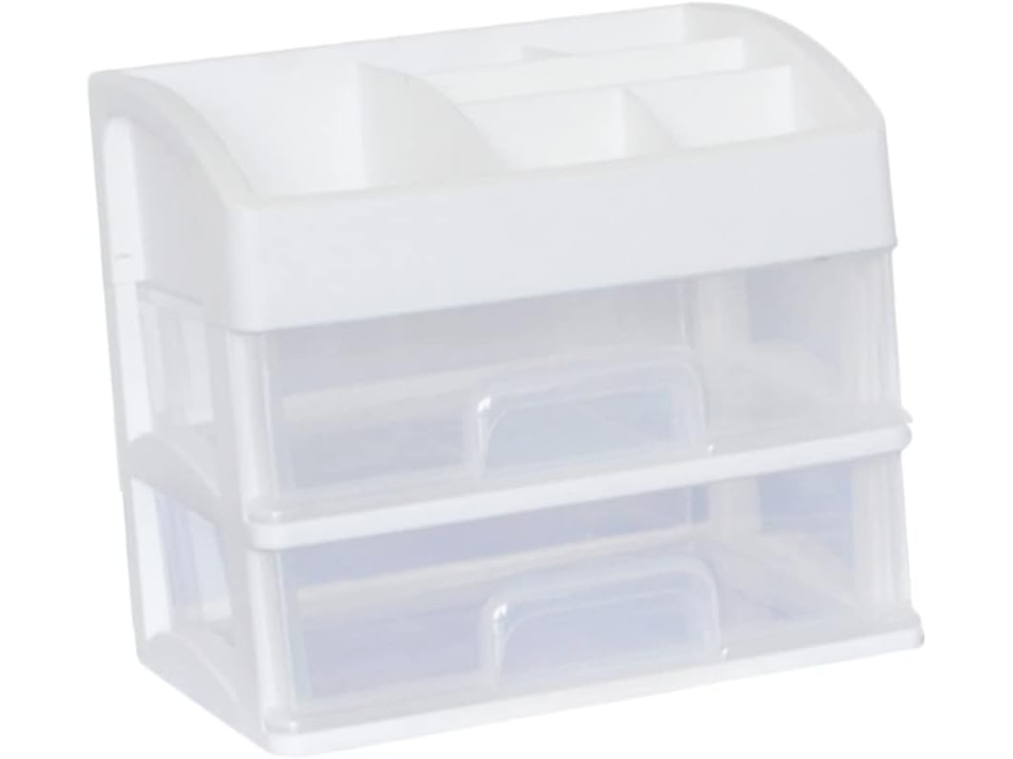 Organizador De Maquillaje De Viaje De Doble Capa Estilo Cajón Para Mantener El Tocador Ordenado.