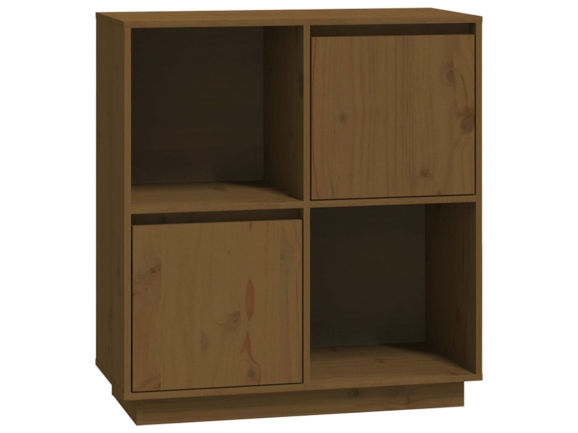 Aparador de madera maciza de pino, color marrón miel, MAISON EXCLUSIVE (74x35x80 cm)