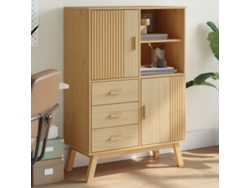 Aparador Olden Madera Maciza De Pino Marrón 85x43x125 Cm