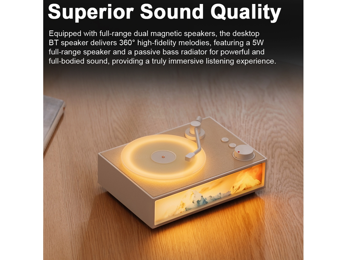 Altavoz Bluetooth con luz nocturna y aceite esencial de 10 ml.