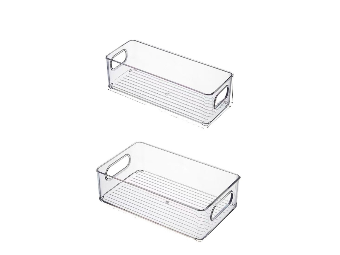 Organizador de plástico transparente para refrigerador, diseño multifuncional que ahorra espacio, organizador de biberones, versátil para almacenamiento.