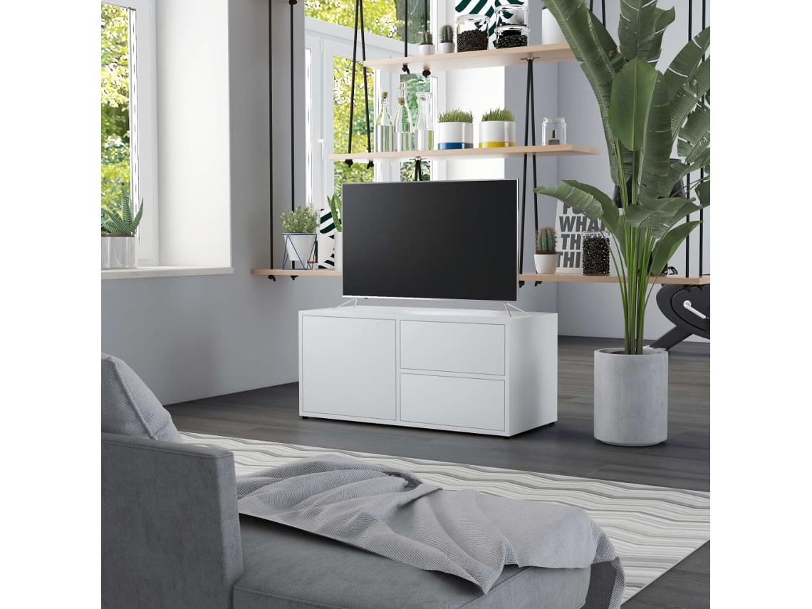 Mueble Para Tv | Armario Para Tv Madera Contrachapada Blanco 80x34x36 Cm