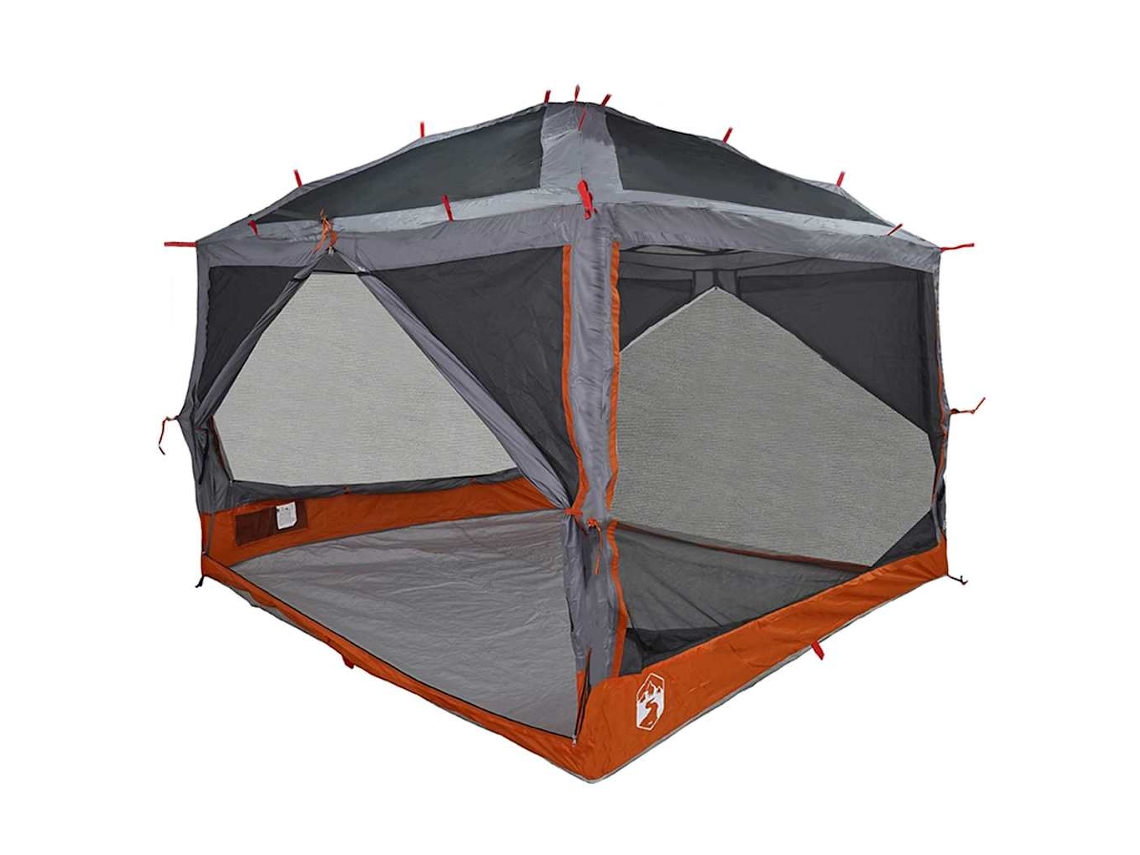 Tienda Interior Para 7 Personas Con Techo Gris Y Naranja