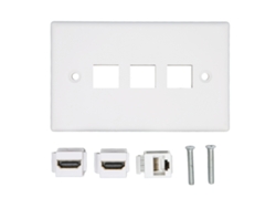 Placa De Pared Ethernet De 2 Puertos Con Interfaz Multimedia 4k Hd Sin Soldadura, Placa De Pared Keystone Cat6 De 1