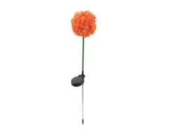 Lámpara solar esférica impermeable para exteriores, ideal para jardín o patio. Lámpara decorativa naranja con forma de flor para patio.