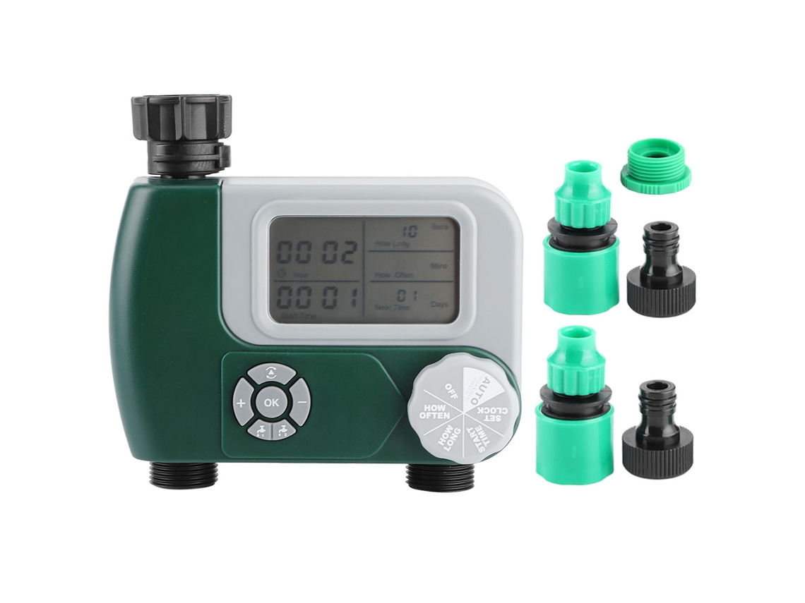 Controlador De Riego Inteligente Con Temporizador Y Doble Salida Para Jardín Y Hogar.