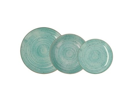 Set de Vajilla Quid Montreal Cerámica Turquesa Gres 18 Piezas