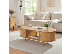 Mesa de centro Nordkapp con estantes MDF bambú [EN.CASA]