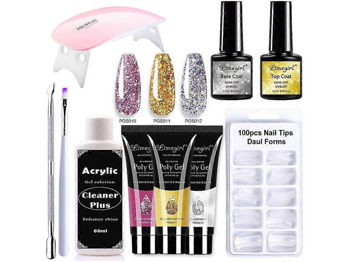 Kit de uñas de gel de poliéster con lámpara UV de 6 W, herramientas de manicura rápida GOKOCO