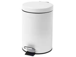 Papelera Redonda De 3 Litros Para Baño Con Tapa De Cierre Suave - Imprescindible Para La Cocina O El Salón - Limpieza Eficiente, Apta Para L
