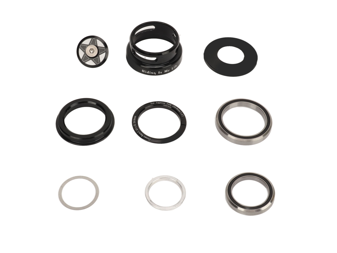 Juego De Dirección De Bicicleta De Aleación De Aluminio Para Cuadro Con Manillar Plano De 49,7 Mm Y Horquilla Cónica De 1,5 Pulgadas.