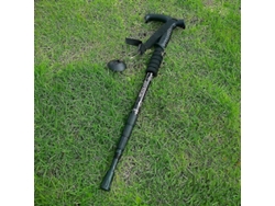 Bastón de trekking plegable para senderismo y acampada, bastón de senderismo, muleta - Negro
