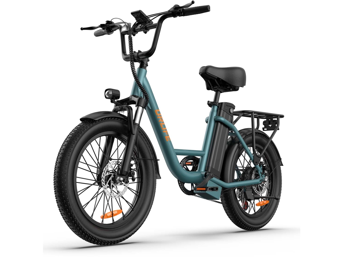 Bicicleta Elétrica Urlife E20 Para Adultos, Jante 20'' Com Pneus Largos, Quadro Reclinável, Motor De 350w, Autonomia De 100km, Caixa De 7 Velocidades