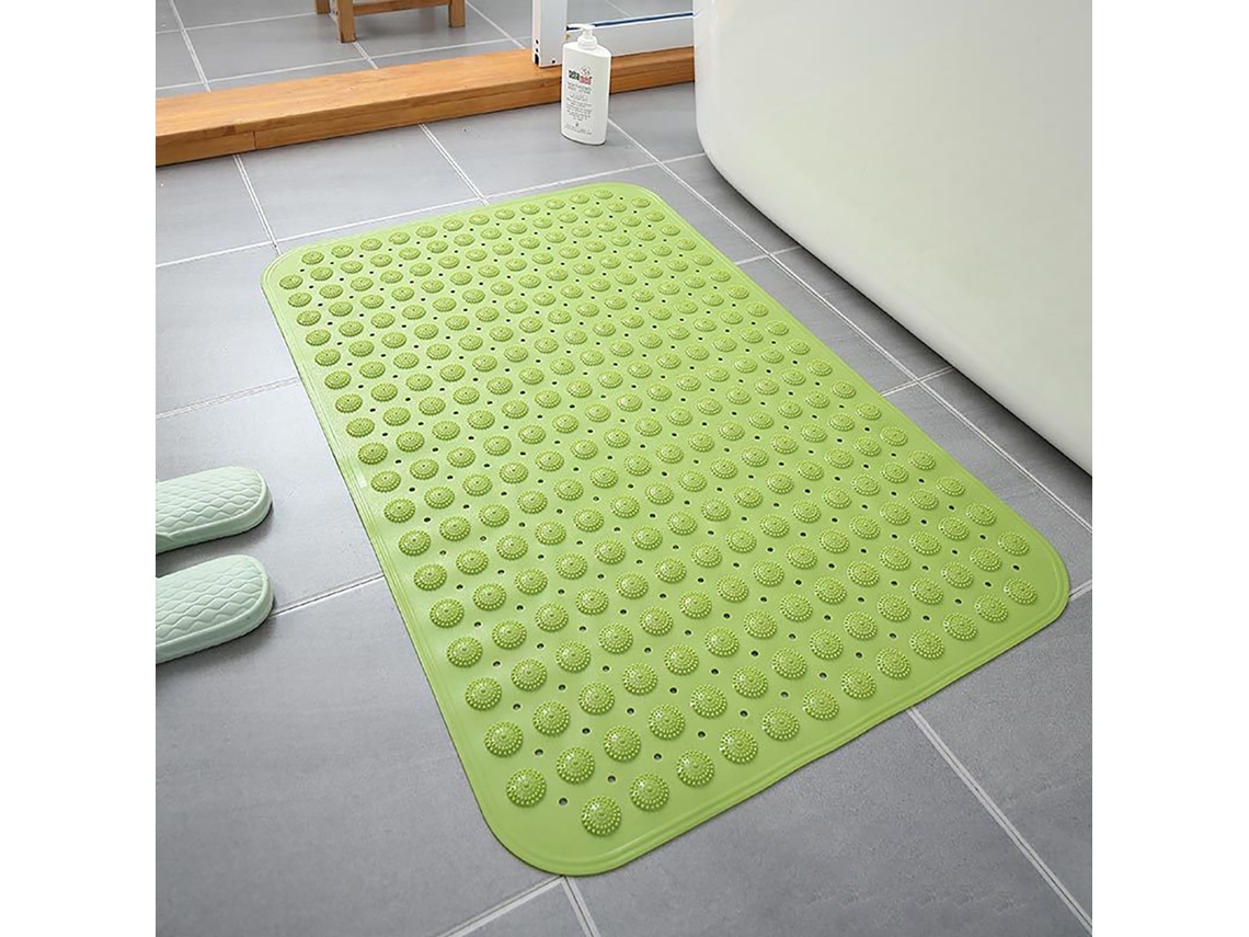 Alfombra De Baño Antideslizante Para El Hogar Con Ventosa Fuerte Para Ducha Y Masaje De Pies (verde Hierba/46x77cm) Gertiz