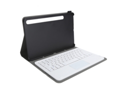 Funda de piel sintética desmontable con teclado Bluetooth y panel táctil para Samsung Tab S7 T870 T875 (dorada)
