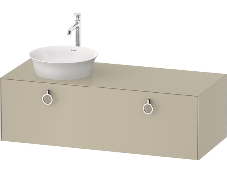 DURAVIT Tulip blanco, mueble de baño colgado en la pared, ancho 1300 x profundidad 550mm, con 1x extraíble, con tirador, WT4982L
