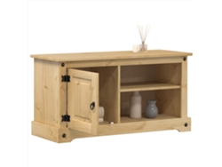Mueble de TV Corona madera maciza de pino 100x37x52 cm