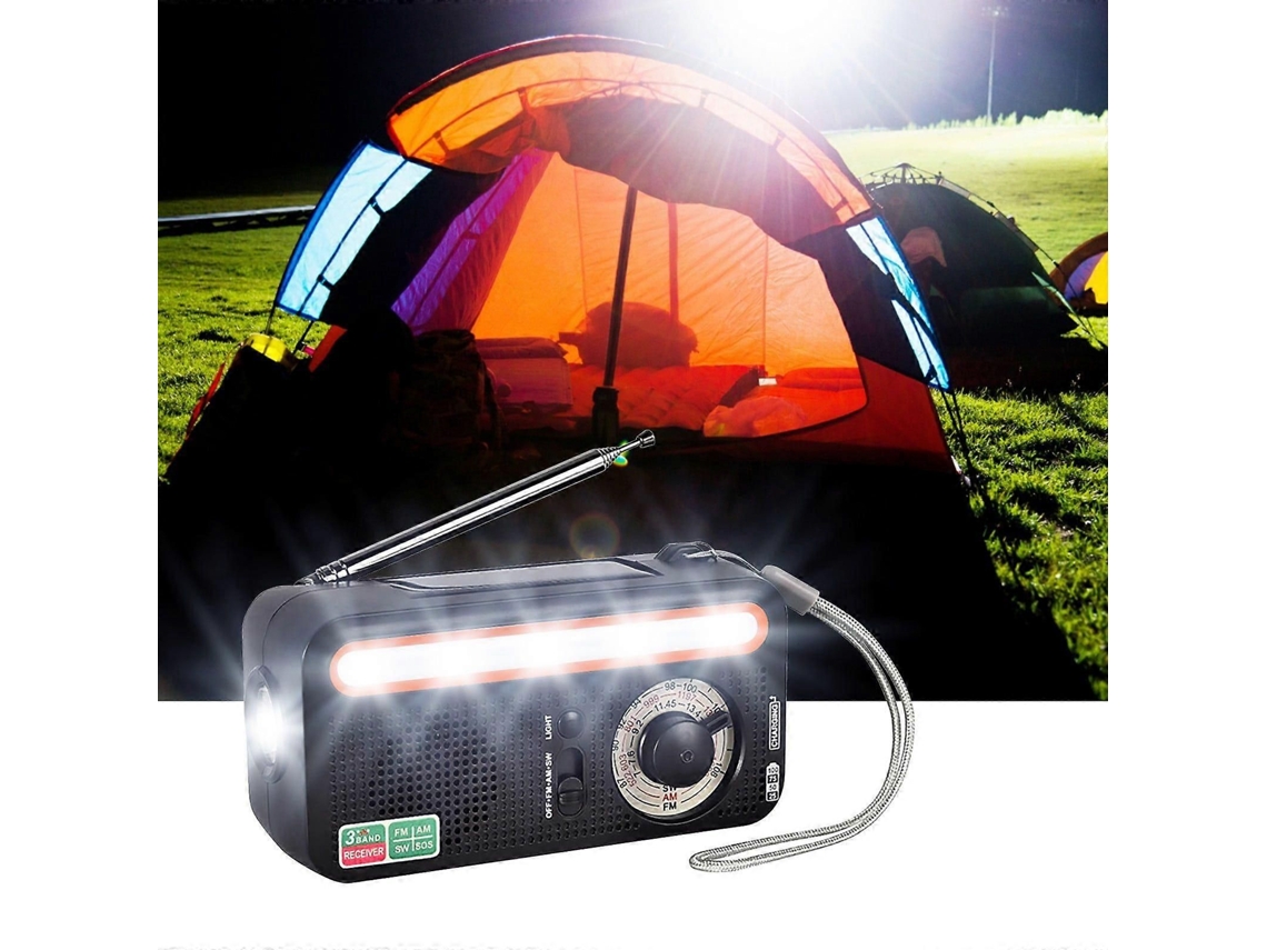 Rádio Meteorológico, Rádio De Emergência Com Manivela, Carregador Solar E Bateria Portátil.