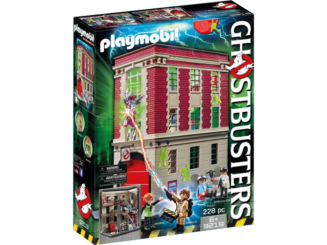 PLAYMOBIL Ghostbusters: Parque de bomberos - 9219 (Edad Mínima: 6 - 228 Piezas)