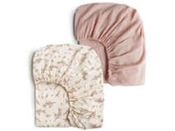 Lençóis De Berço, 2 Pcs Protetor De Colchão Elástico, Macio E Respirável - 96x61cm (rosa - Flores Pequenas) Spqment